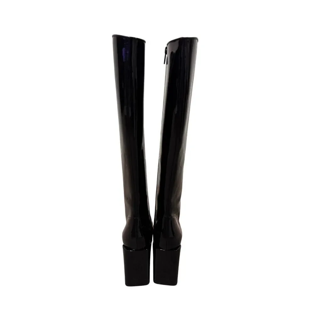 christian louboutin alleo botta 90 patent tall boots black EU38.5/US8.5